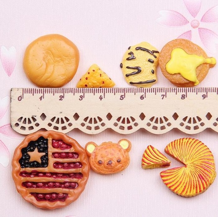 2019 New Design  Flat Back Cabochons Crafts Charms In Cake Pizza Shapes DIY Resin Ornaments Slime Charms 0