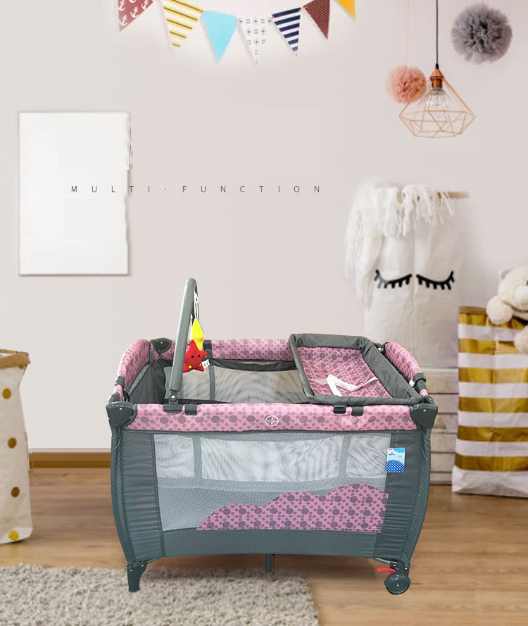 New products hot selling foldable crib portable game with mosquito net children's middle bed