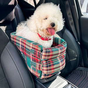 Christmas safety seat Puppy Booster with Storage Pockets and Clip-On Leash Pet Travel Dog Car Seat