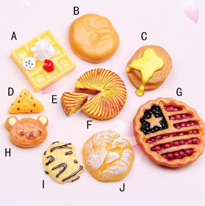 2019 New Design  Flat Back Cabochons Crafts Charms In Cake Pizza Shapes DIY Resin Ornaments Slime Charms