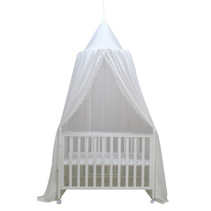 Kids Mosquito Net White Pink Chiffon Lace Trim Insect-Proof Mosquito-Proof Curtains Knitted Technique Baby Bed Canopy