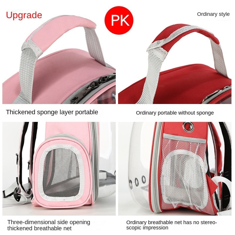 Portable clear nylon lightweight pet carrier breathable backpack for puppy dogs cats