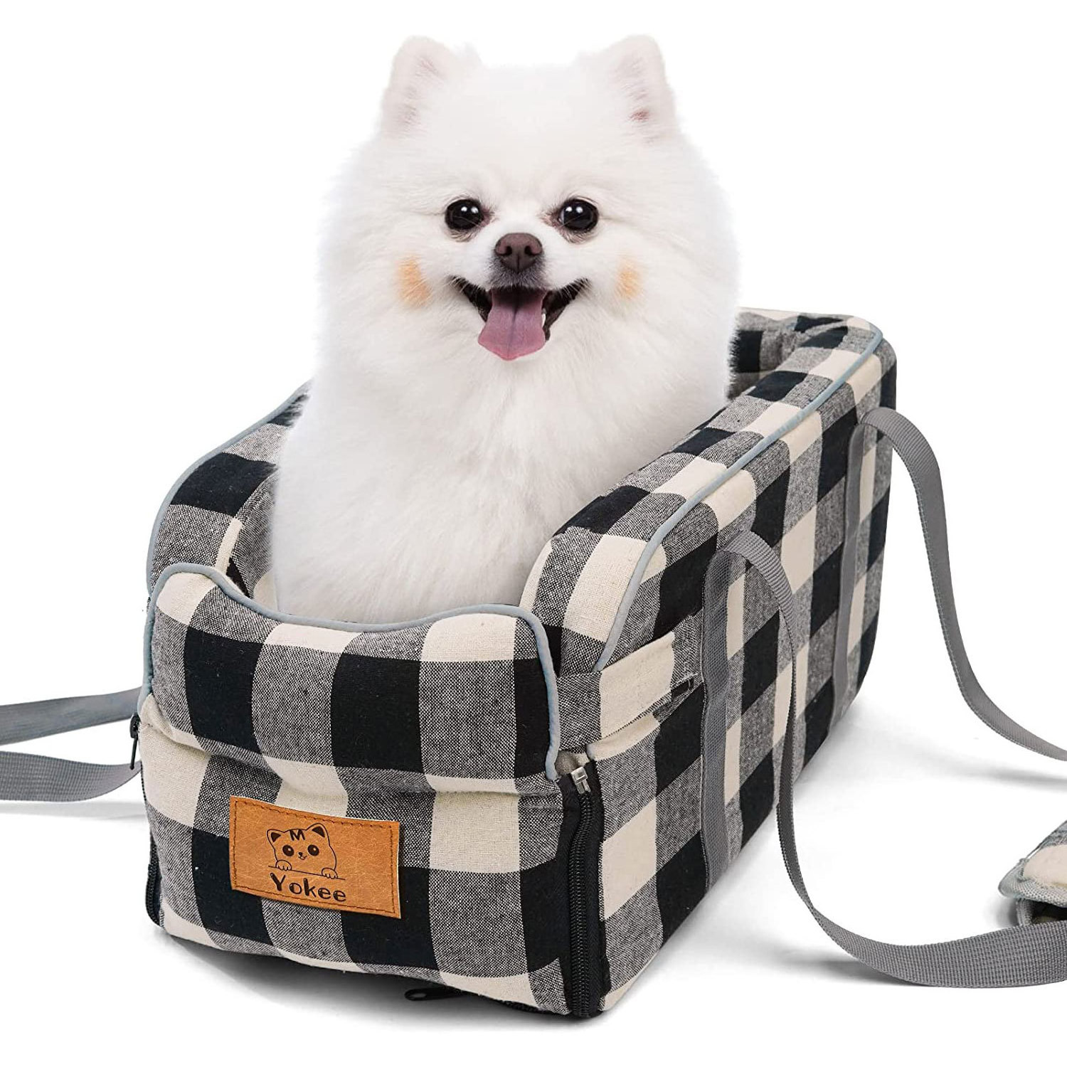 New Dogs/Cats Booster Seat,Center Console Dog Seat with Straps,Christmas travel Pet small dog Car Seats