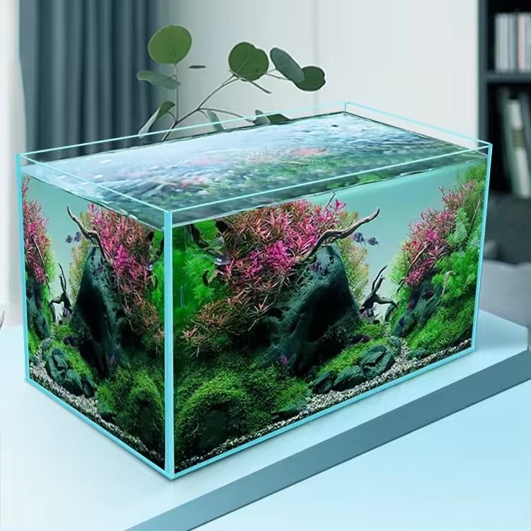 wholesale Customizable large crystal ultra white glass fish tank aquarium