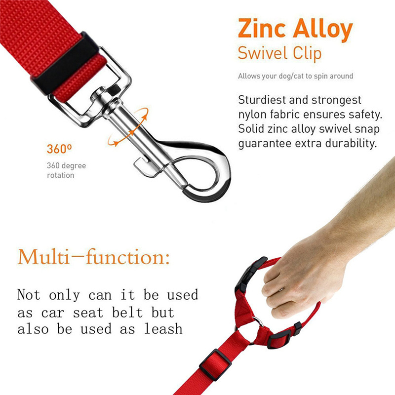 Nylon Seatbelts Safety Pet Car Seat Belt Adjustable Leash Headrest Restraint Harness Strap for Vehicle Dog Accessories