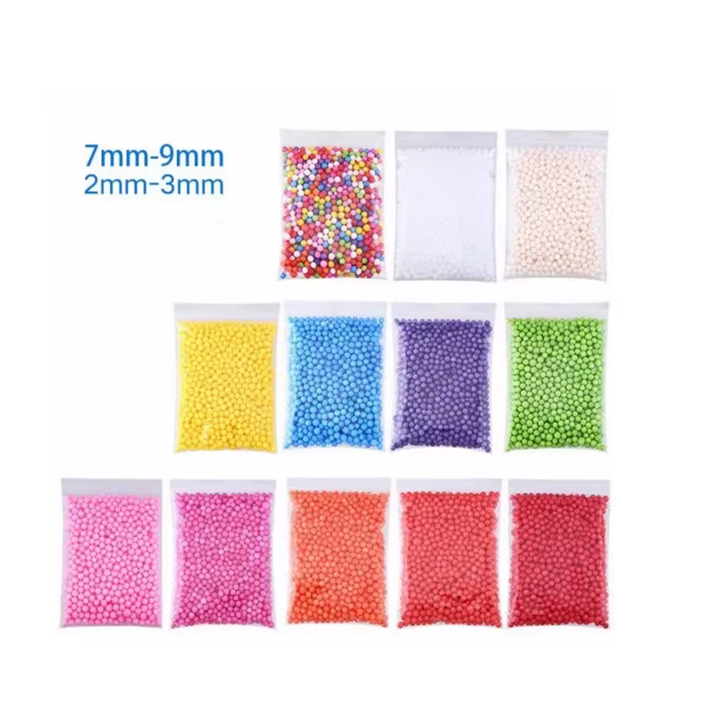 Factory Supply Colorful Mini Round Ball Foam Beads 2.5-3.5mm Cute Design For Crafts Making Handicraft Slime Supplies