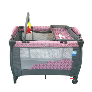 New products hot selling foldable crib portable game with mosquito net children's middle bed