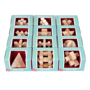 Beech Wood Lock Children Adult Decompression Leisure Dismantling Toy Chinese Puzzle