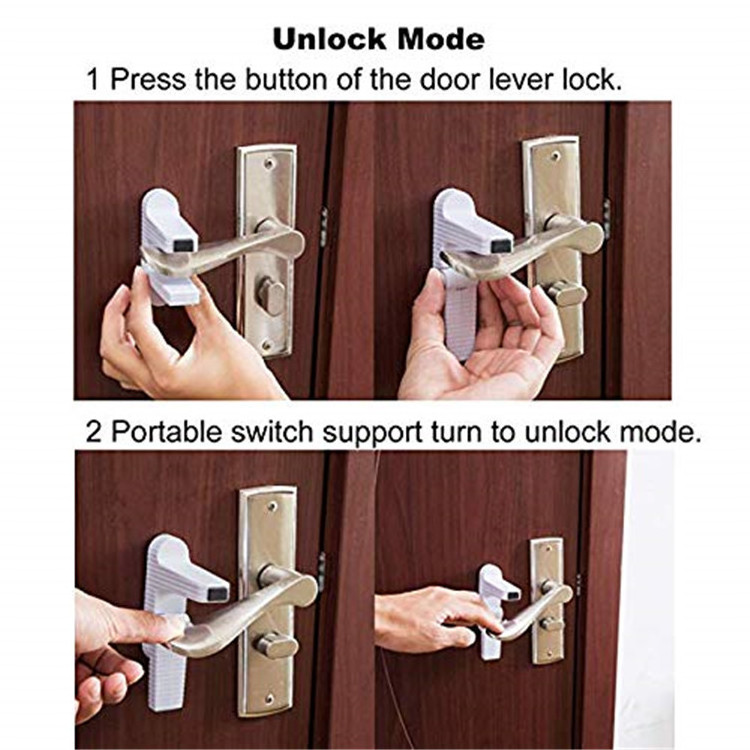 All-Match Proof Lever (4-Pack) Lock Minimalist Design - No Drilling Child Safety Door Handle Locks