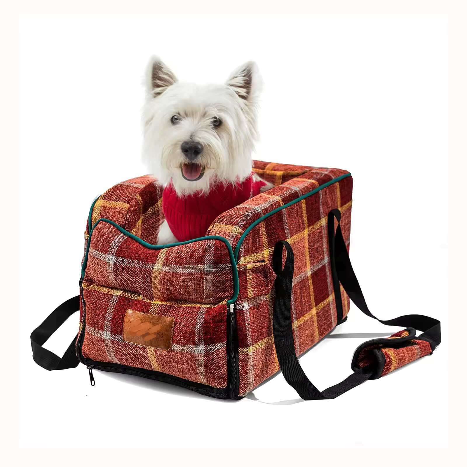 New Dogs/Cats Booster Seat,Center Console Dog Seat with Straps,Christmas travel Pet small dog Car Seats