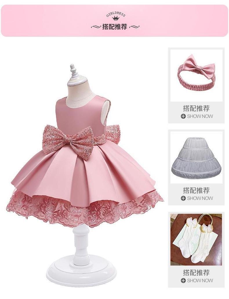 Cross-border New Sleeveless Children Dress Set Girls Princess Party Baby First Birthday Dress