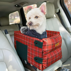 New Dogs/Cats Booster Seat,Center Console Dog Seat with Straps,Christmas travel Pet small dog Car Seats