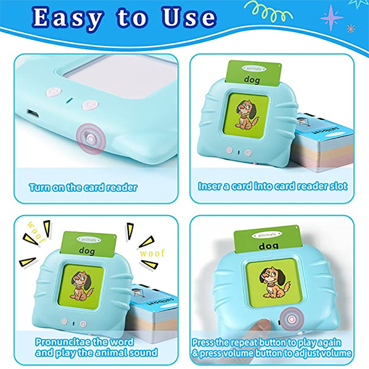 Kids Children Intelligent Audio Flash Card Phonics Reader English Language Learning hine