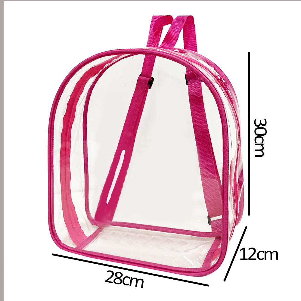 2024 Custom Logo Light Weight See Through Transparent Clear PVC Bookbag Backpack for School Work Travel