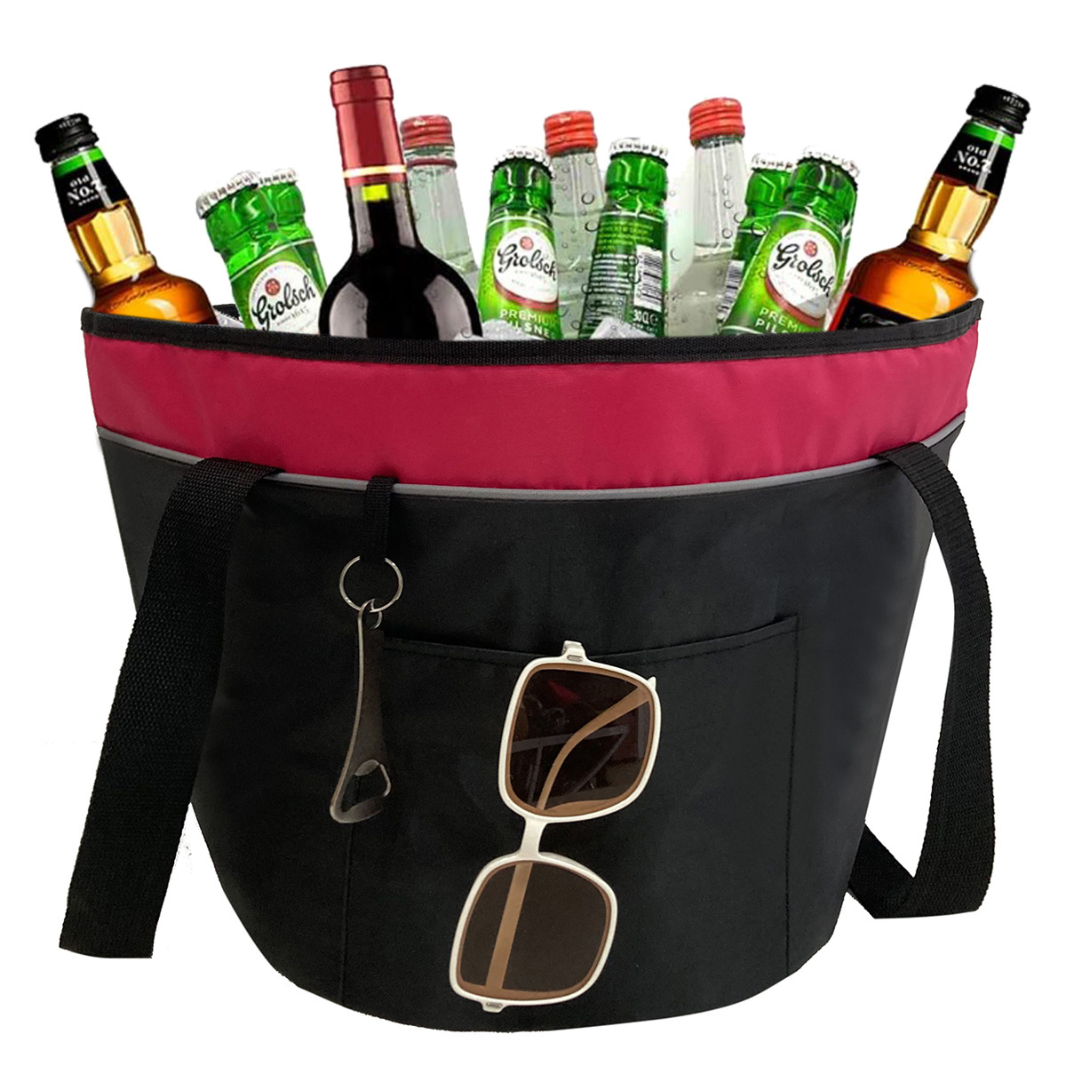 Keep Wine Can Beers  Cool Insulated Tote Picnic Round Cooler Custom Logo Portable Insulated Cooler Bag Ice Box Tote With Handle