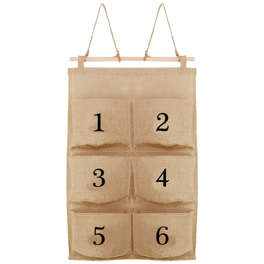 Wholesale Simple Style Custom Breathable Fabric Collapsible Hanging Bag Wall Door Closet Hanging Pocket Organizer With 8 pockets