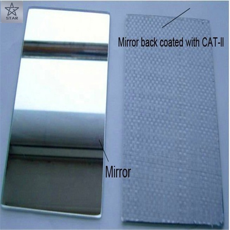 4mm clear float glass aluminum mirror sheet with vinyl back film for decoration