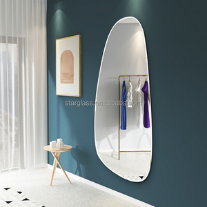 High Quality Nordic Simple Frameless Decorative Wall Mounted Irregular Mirror with Beveled Edge