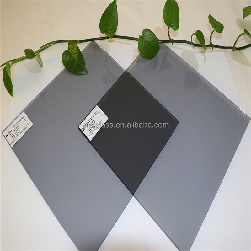 5mm 6mm 10mm 12mm Euro Gray Reflective Float Tinted Black Glass Smoke Gray Tempered Glass