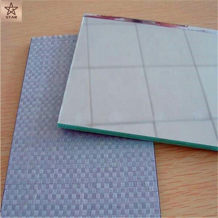 4mm clear float glass aluminum mirror sheet with vinyl back film for decoration