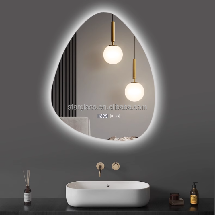 Bathroom luminous mirror led water droplets irregular shaped mirror wall-mounted washbasin bathroom mirror