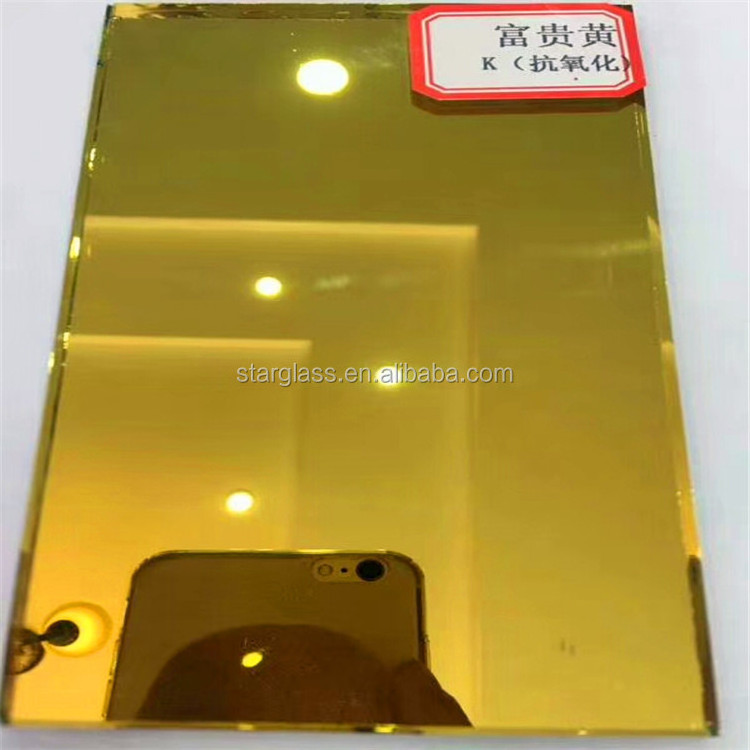 5mm Golden Copper Free Silver Mirror Glass Factory Price