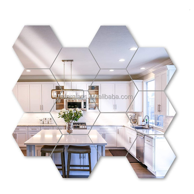 4mm diamond square wall mirror tiles for home decoration