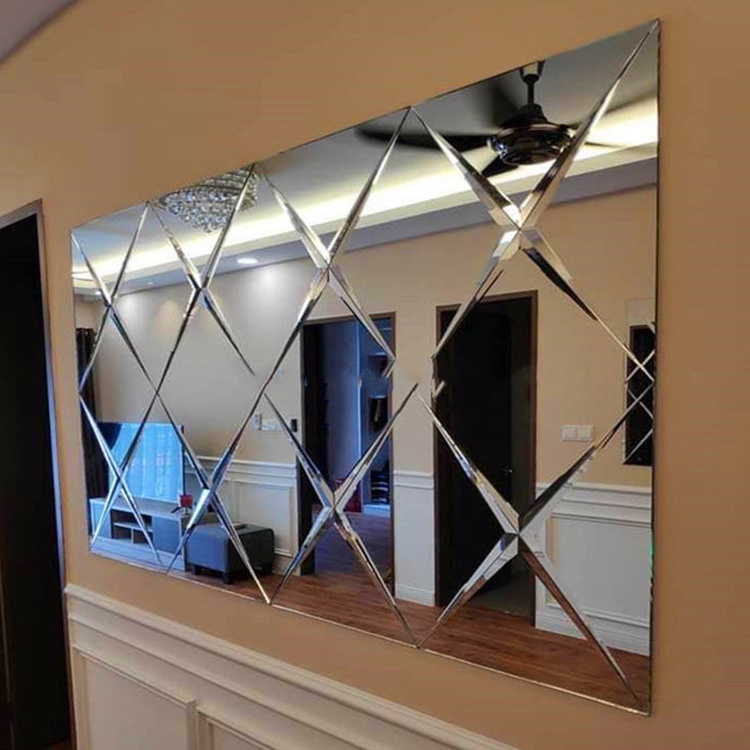 Explosion-proof big wall mirrors full length bedroom Aluminum-framed floor stand gold mirror