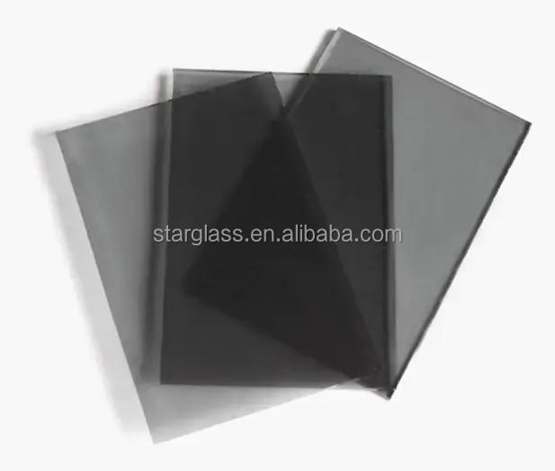 5mm 6mm 10mm 12mm Euro Gray Reflective Float Tinted Black Glass Smoke Gray Tempered Glass