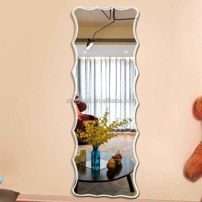 Hot Design Mural Decor Mirror Glass Sheet Modern Customized Shape Arch Standing Full Length Mirror Shower Bathroom Wall Mirror