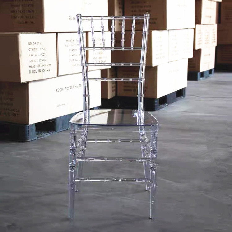 Wholesale Clear Resin Acrylic Chavari Chairs Hotel Chivari Chairs Plastic Events Wedding Transparent Chiavari Chair