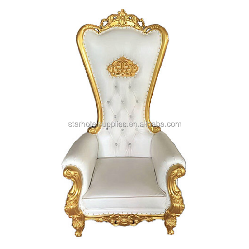 Wholesale wed event dining luxury high back king queen royal velvet thrown chairs wedding adult princess red santa throne chairs