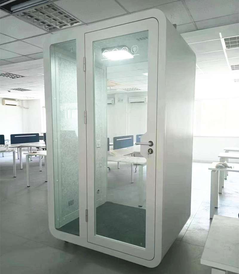 Hush booth acoustic meeting pod call booth office for a confidential phone or video call