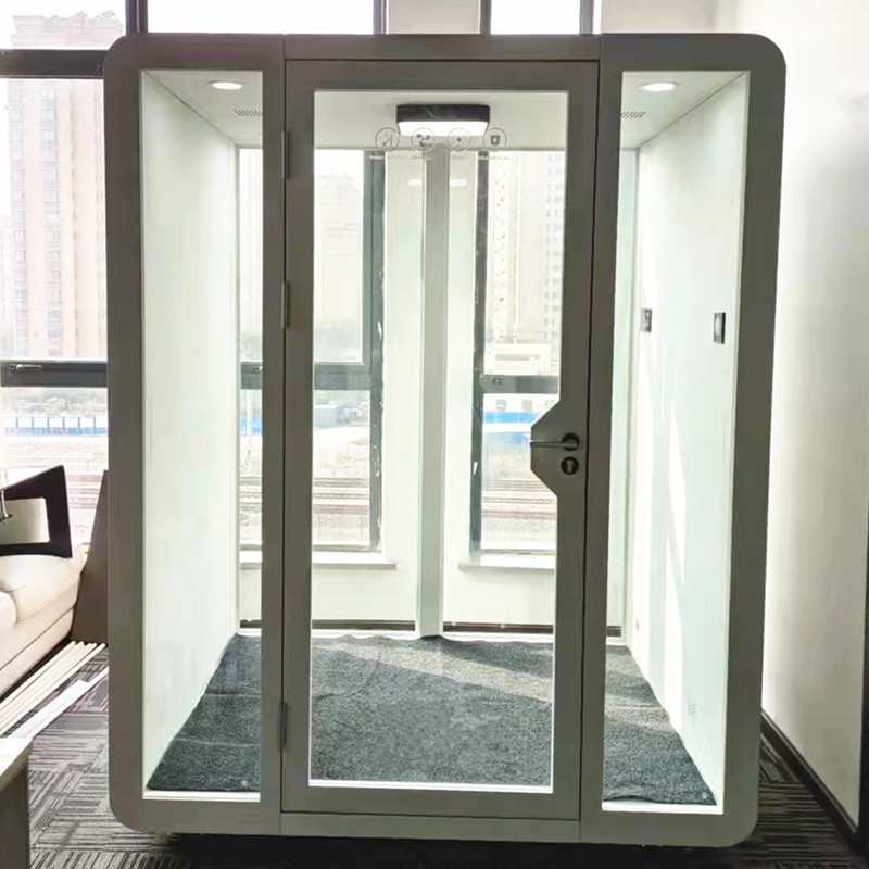 1 Person Booth room phone booth soundproof office phone booth with lightening and exhaust fan