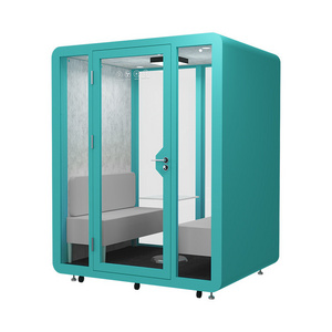 1 Person Booth room phone booth soundproof office phone booth with lightening and exhaust fan