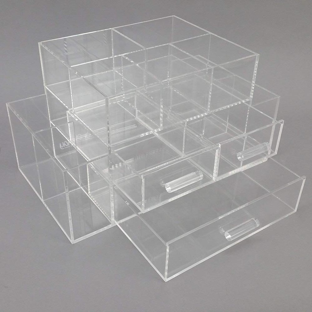 3 Layer Acrylic Makeup Cosmetic Organizer Lucite Vanity Desktop Cosmetic Organizer with Size Caddy  Storage Organizer