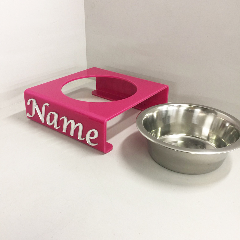 Single Acrylic Dog Bowl Stand Custom Acrylic Dog Bowl Stand Supply Lucite Pet Bowl Stand