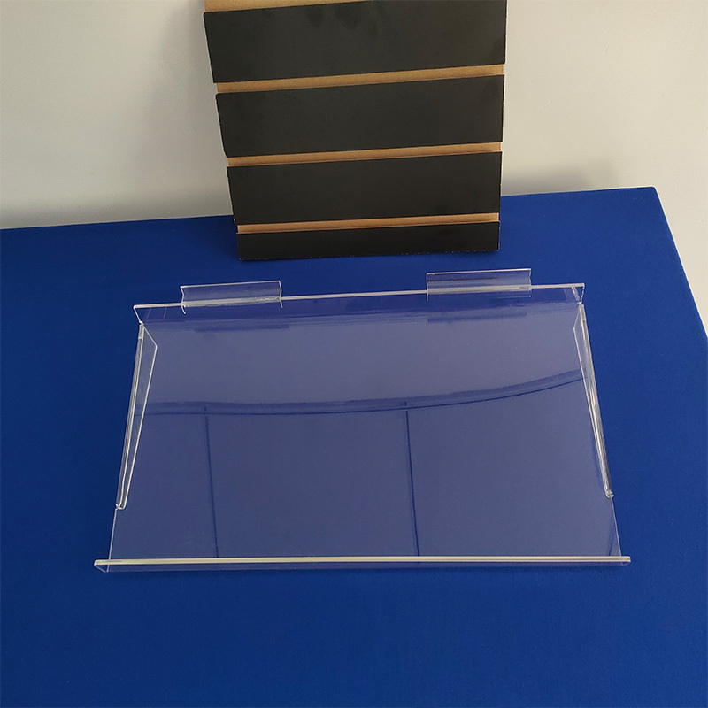 Right Angle Shelf With Lip & Rear Support Acrylic Display Shelf Clear Acrylic Slatwall Accessories.