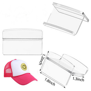 Wall Mounted Acrylic Hat Rack Hat Hanger Holder Organizer Wall Adhesive Horizontal Hat Hooks Baseball Cap Hanger Bracket