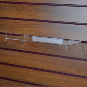 Right Angle Shelf With Lip & Rear Support Acrylic Display Shelf Clear Acrylic Slatwall Accessories.