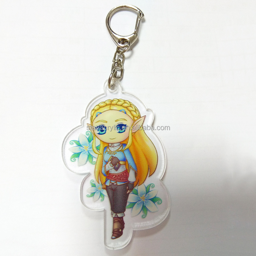 Custom Laser Cut Clear Acrylic Keychains with Double Sided Printing