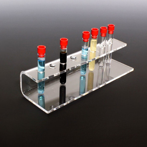 Clear Acrylic Mini Test Tube Holder Acrylic Laboratory Test Tube Rack Lucite Tube Display Stand Rack with 8 Holes