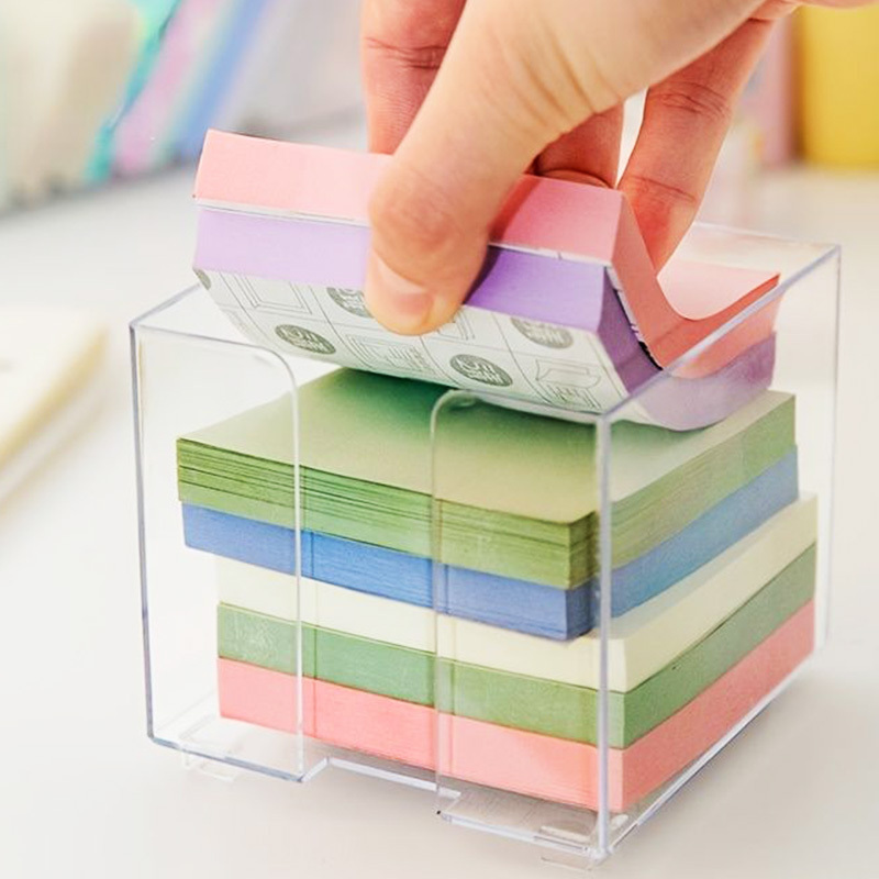 Clear Acrylic Memo Pad Holder Notepad Holder Plastic Stationery Tray Acrylic Clear Sticky Notes Pad Holder for Office Home Desk