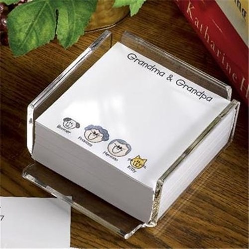 Perspex Sticky Note Storage Box Clear Acrylic Memo Pad Holder Office Note Pad Holder