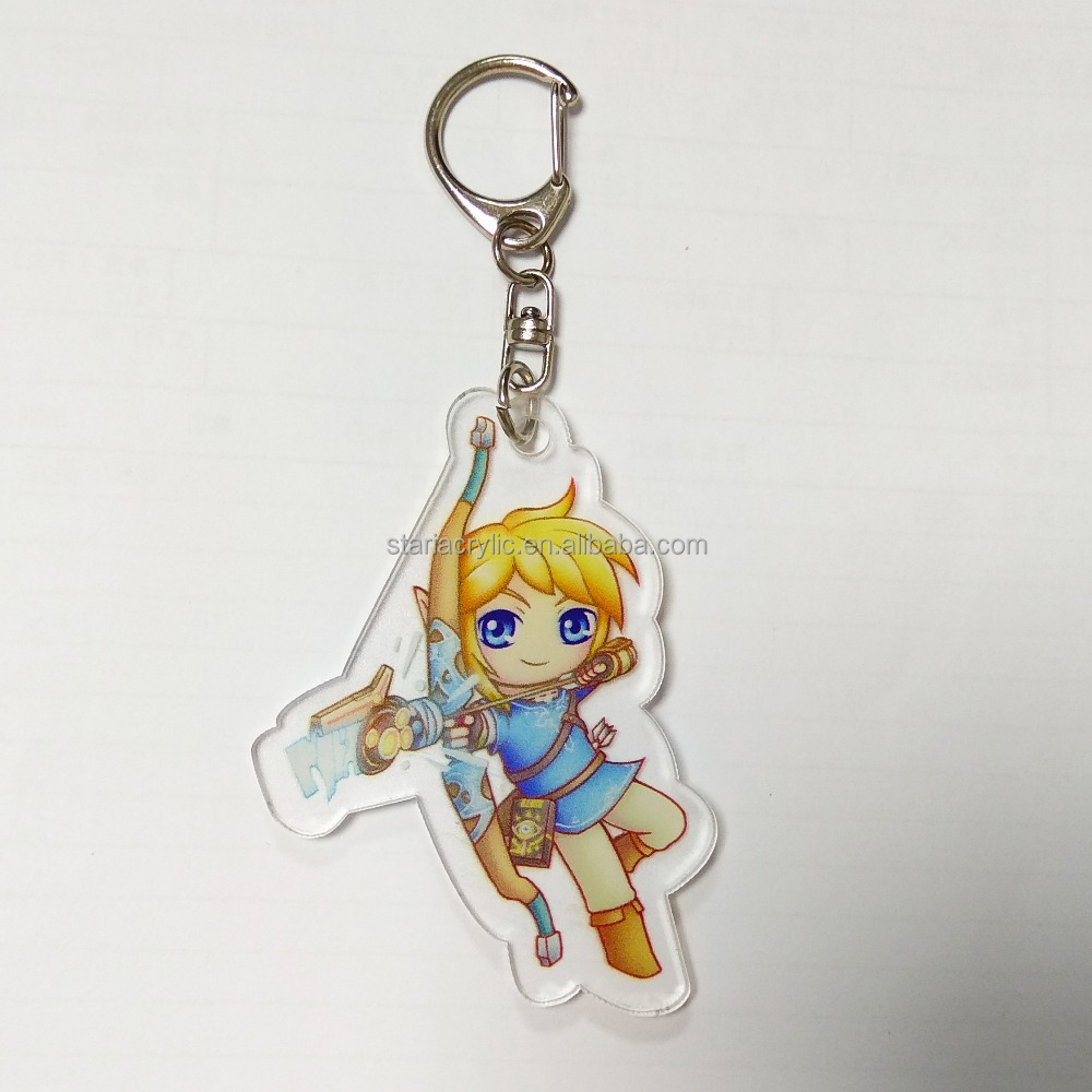 Custom Laser Cut Clear Acrylic Keychains with Double Sided Printing