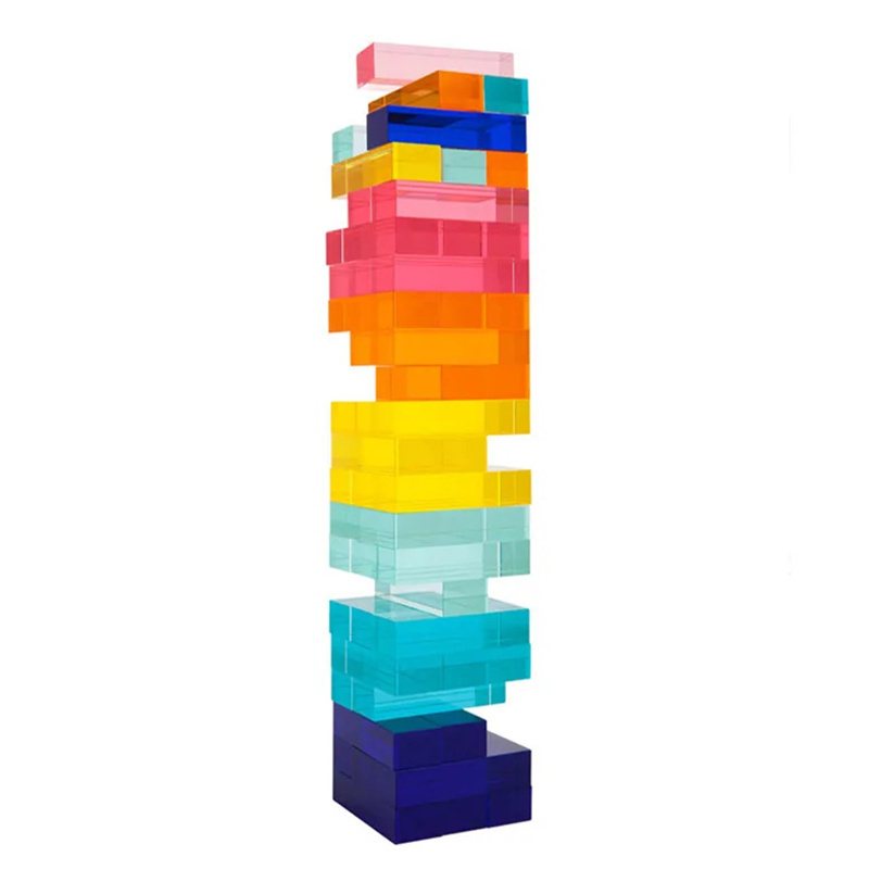 Lucite Acrylic Jumbling Tower Acrylic Stacking Puzzle Game Crystal Falling Tower Tumbling Tower Game Building Blocks