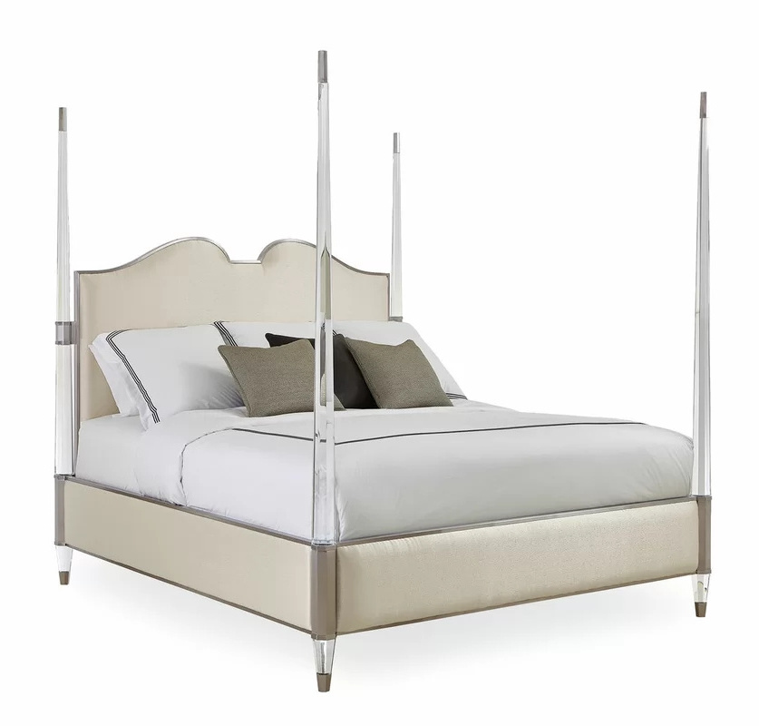 Modern Acrylic Four Pillars of the Bed Clear Lucite Bed Frames