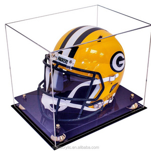 Clear Acrylic Full Size Football Helmet Display Case Box with UV Protection Fireman's Helmet Bin