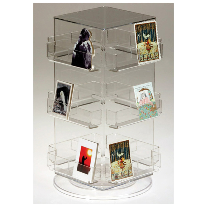 24 Pocket Gift Enclosure Spinner 24 Pocket Counter Acrylic Gift Card Display Spinner Rotating Acrylic Gift Card Display Rack