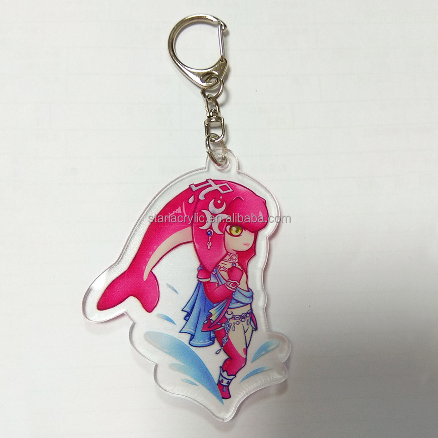 Custom Laser Cut Clear Acrylic Keychains with Double Sided Printing